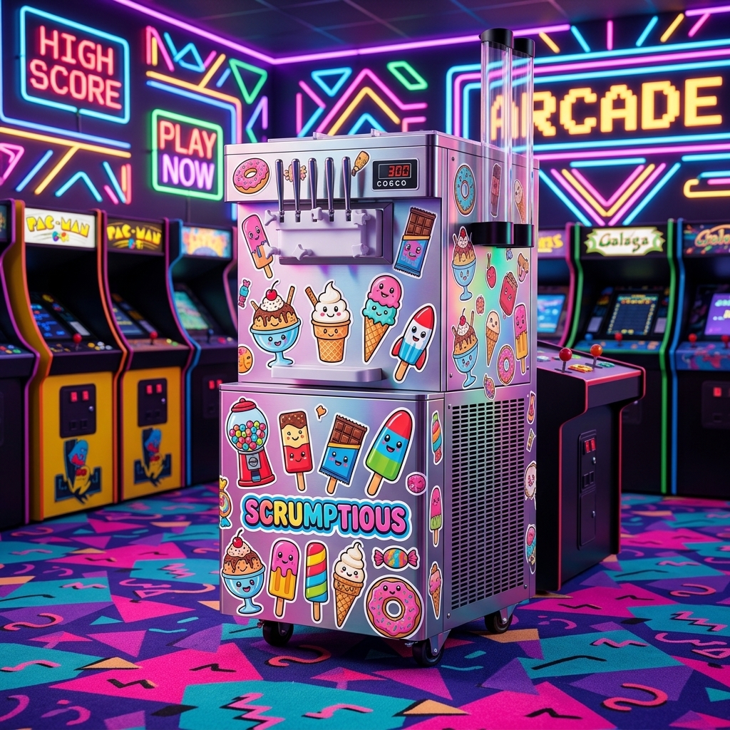 Machine with stickers case 5